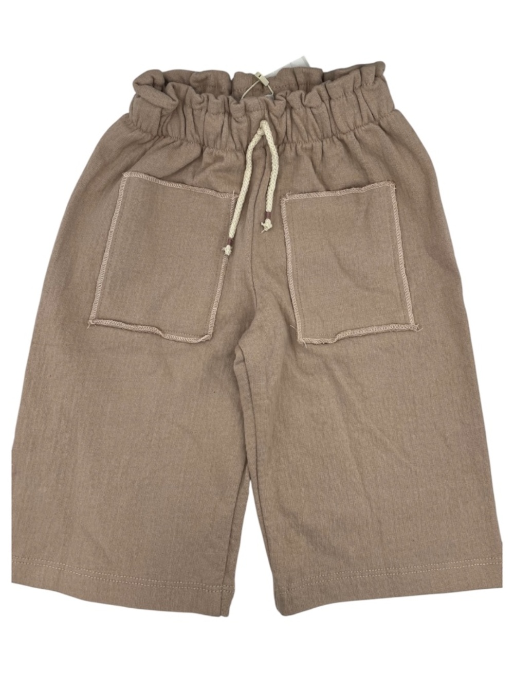 ZARA girls pull-on shorts light beige front pockets Size 9-12 months